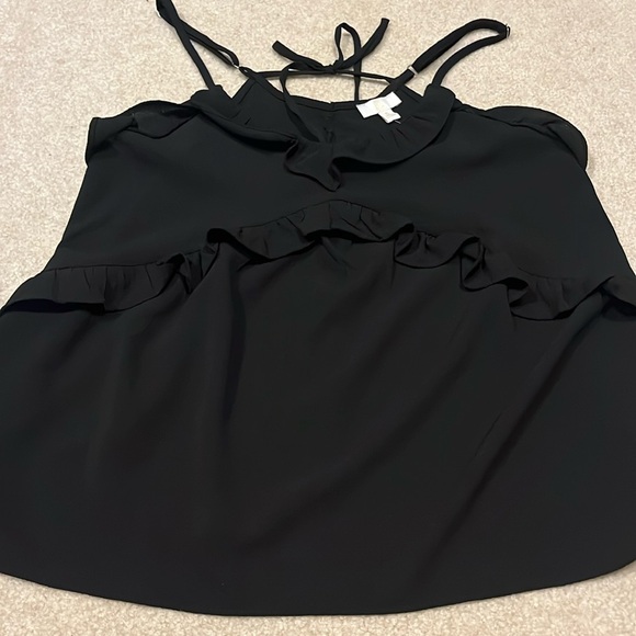 Charming Charlie Tops - Black ruffle tank NeW